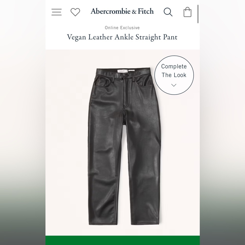 Abercrombie vegan leather pants new with tags
